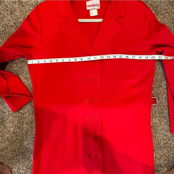 Vintage Cheekaberry Red Belted Wool-Blend Dress | Size 16 Vintage ~Modern 12/14 - Picture 10 of 14